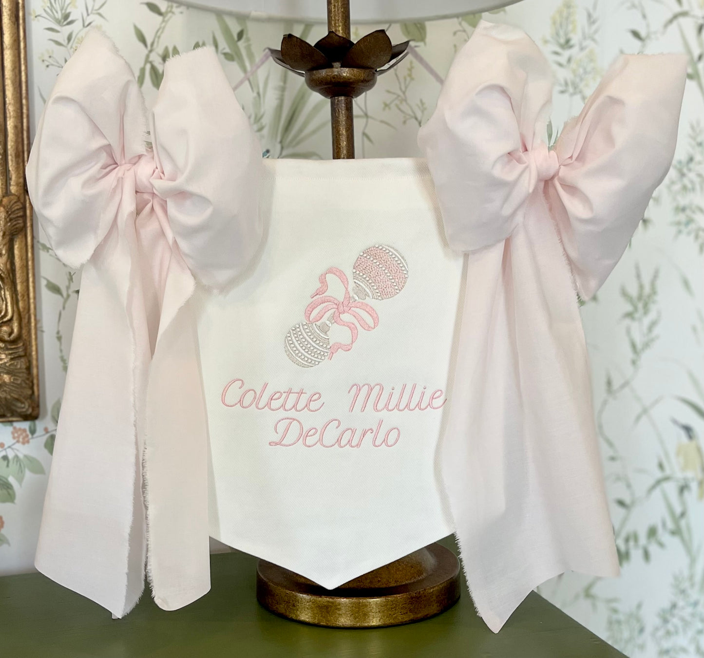 Baby Banner with Heirloom Rattle