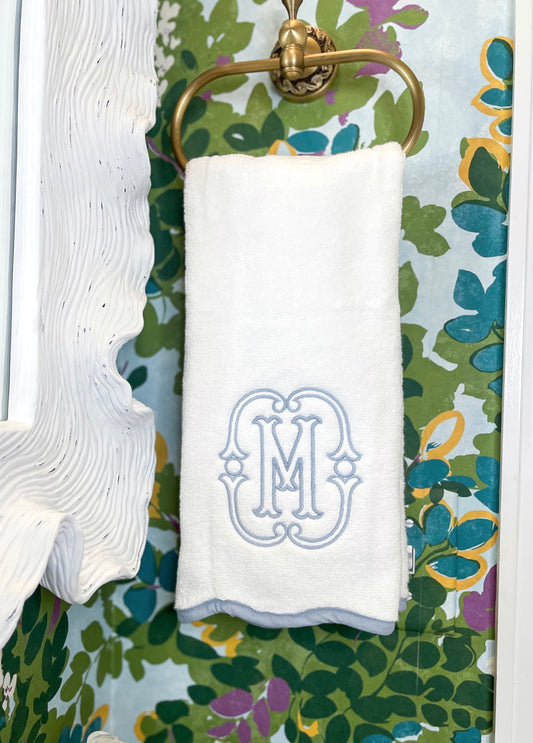 Scalloped Towel with Embroidery