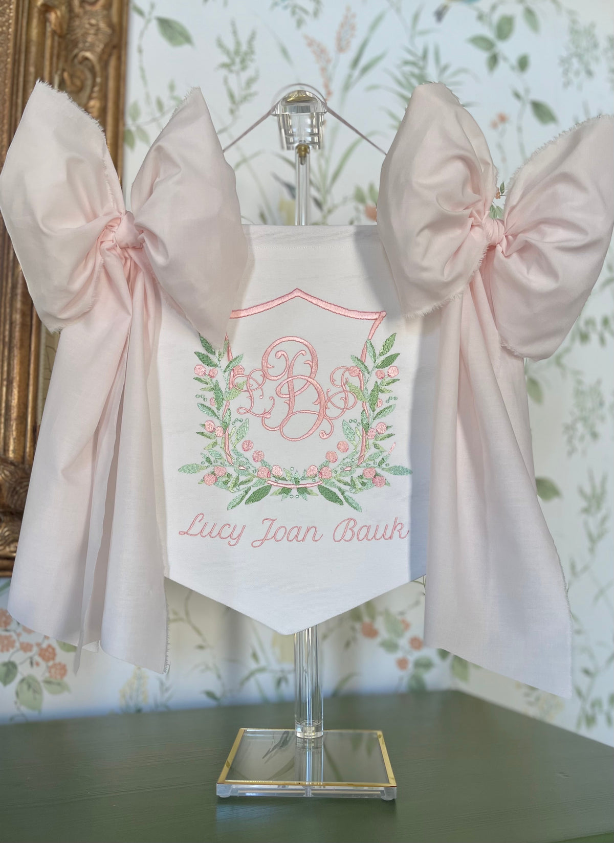 Baby Girl Banner with Berry Frame