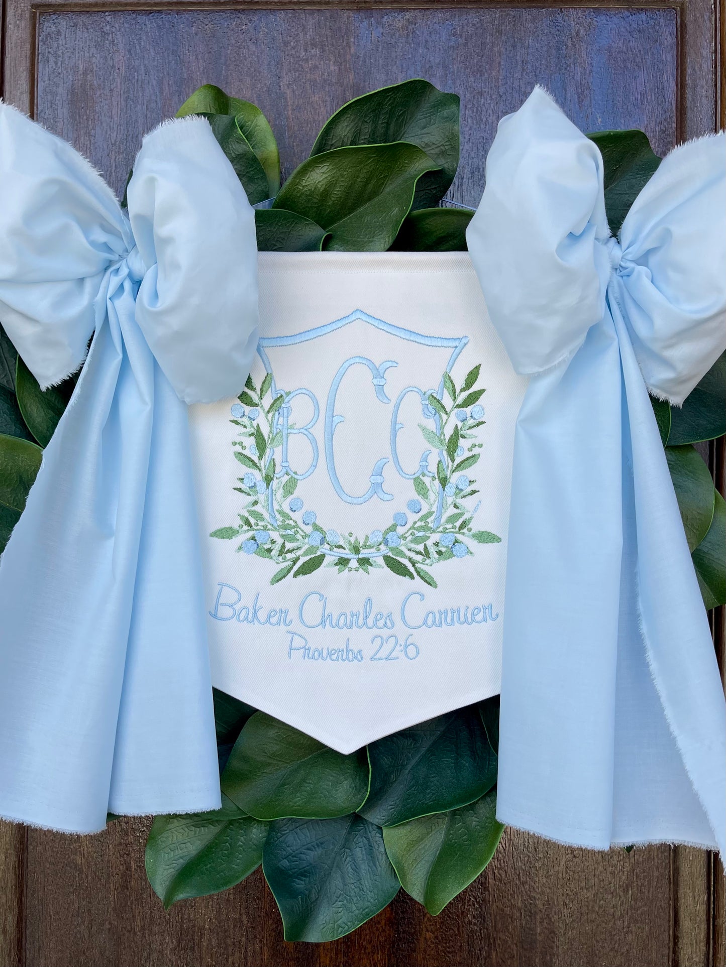 Baby Boy Banner with Berry Frame