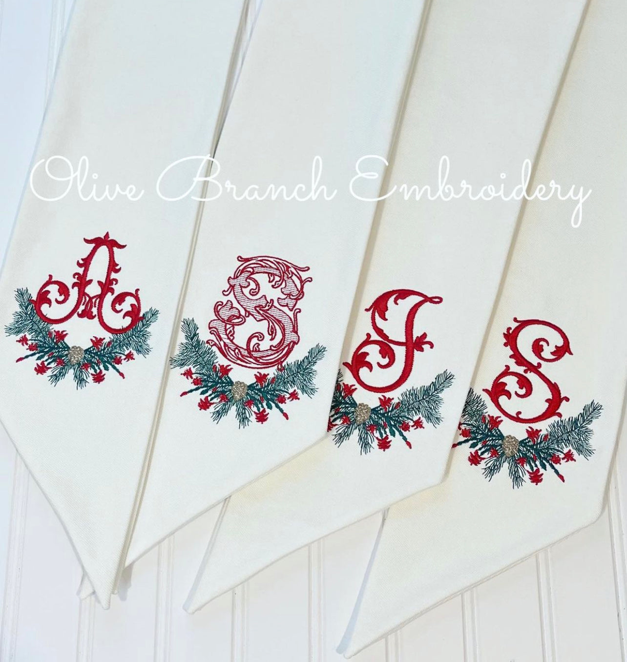 Christmas Cactus Wreath Sash
