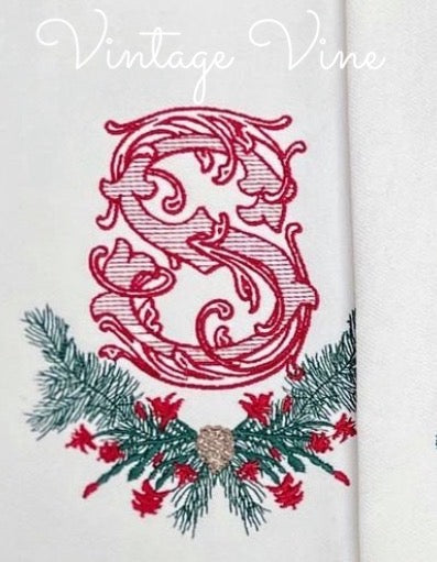 Christmas Cactus Wreath Sash