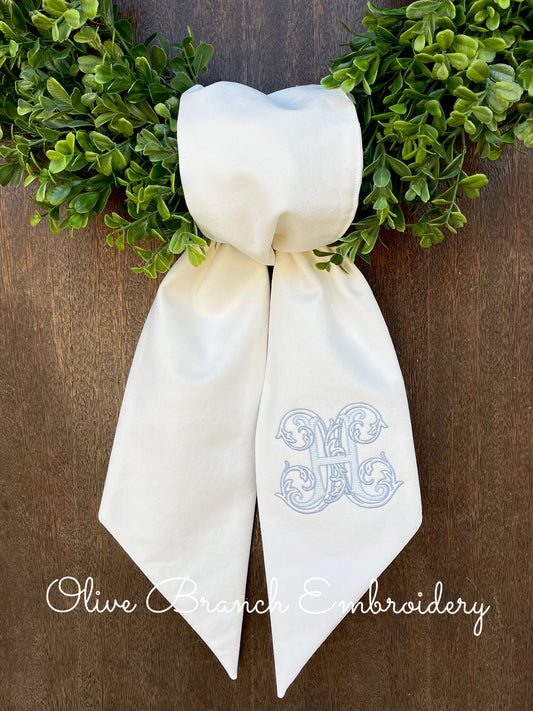 Wreath Sash with Vintage Vine Initial