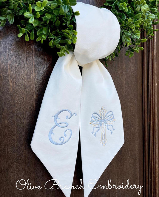 Wreath Sash with Cross