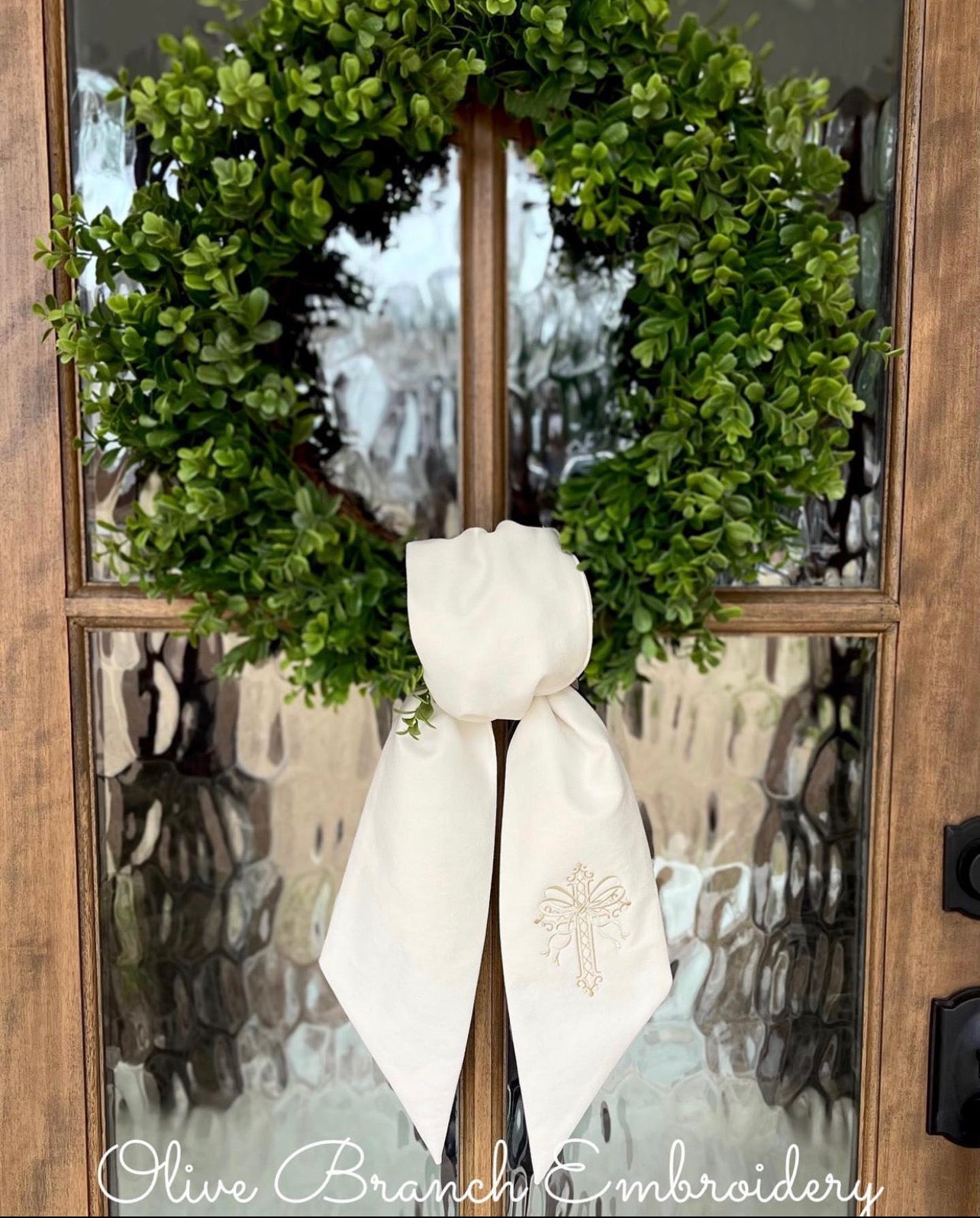 Wreath Sash with Cross