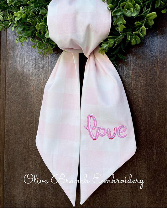 Pink Gingham Love Sash