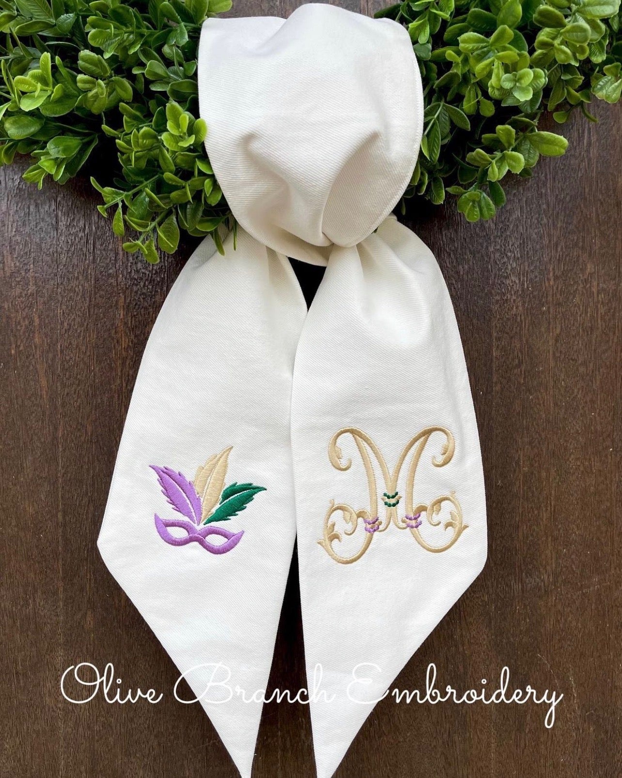 Mardi Gras Wreath Sash