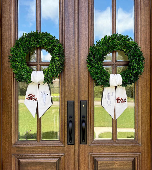BOO Y'ALL Wreath Sashes (Set of 2)