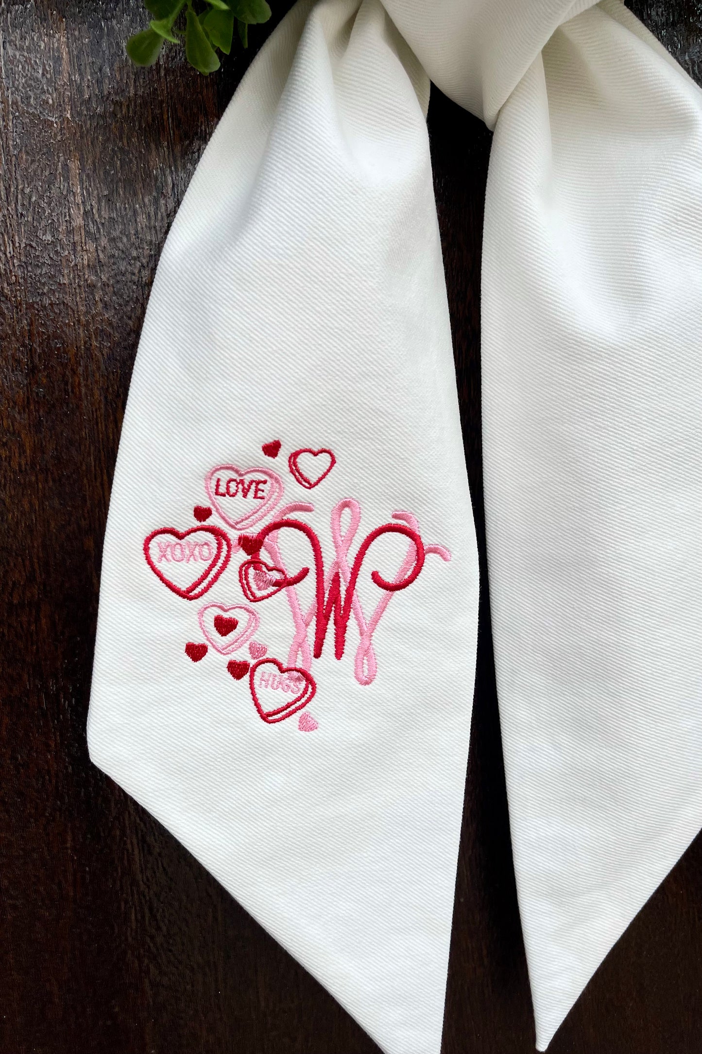 Candy Heart Frame Wreath Sash