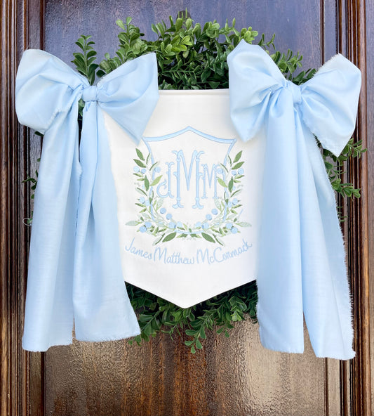 Baby Boy Banner with Berry Frame