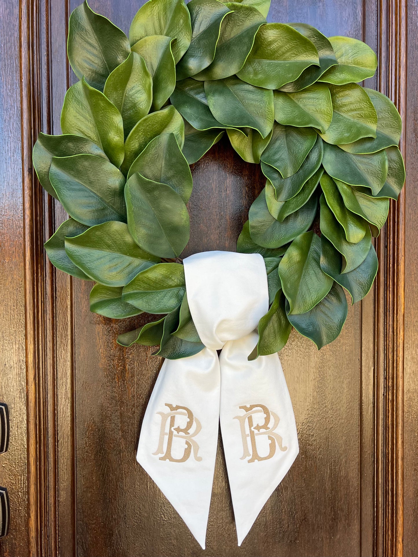 Wreath Sash With Chic 2 Letter Monogram
