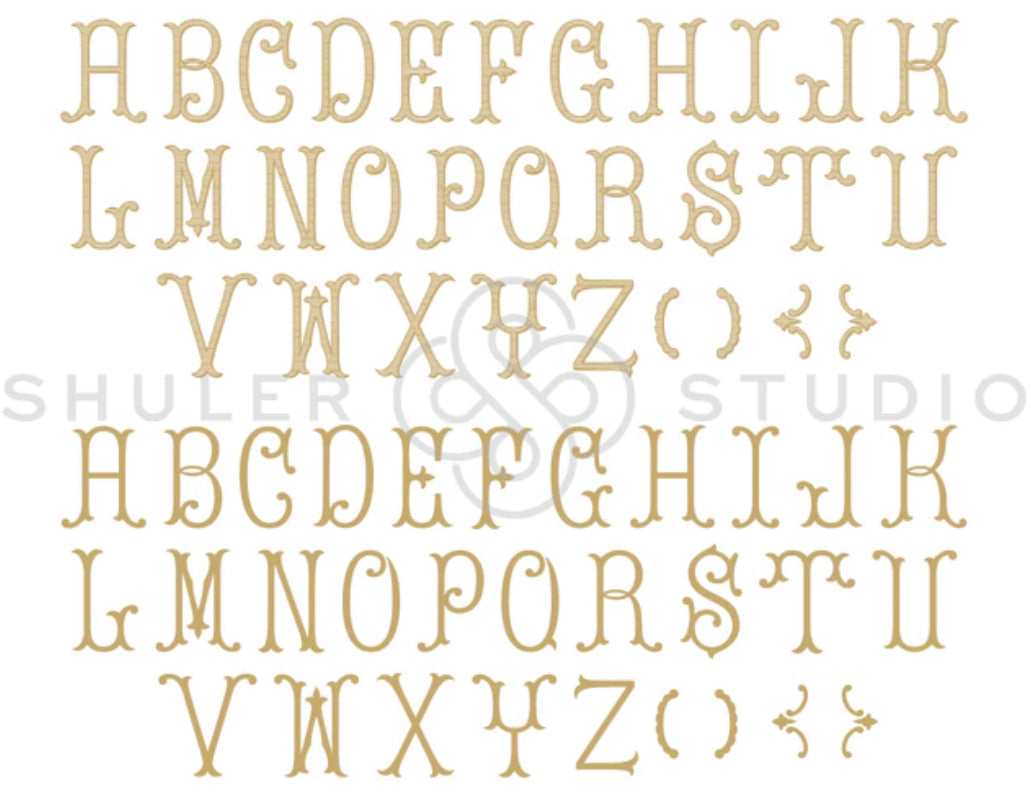 Wreath Sash with Romanesque Monogram