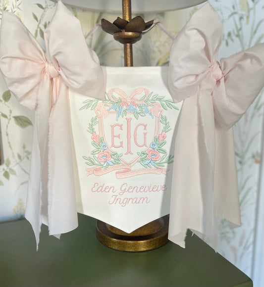 Baby Girl Floral Crest Banner