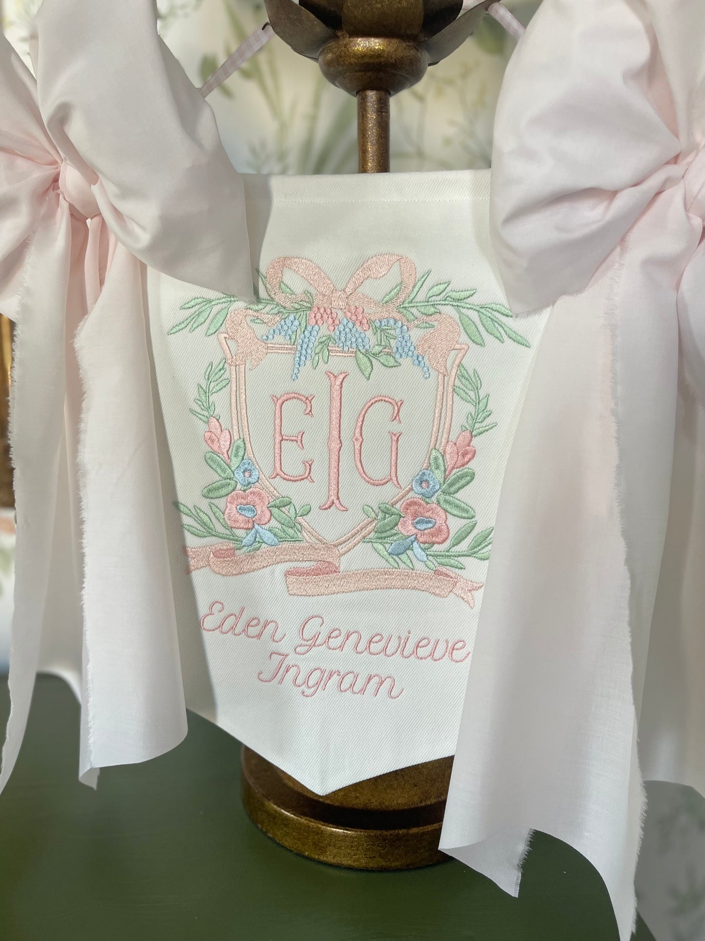 Baby Girl Floral Crest Banner