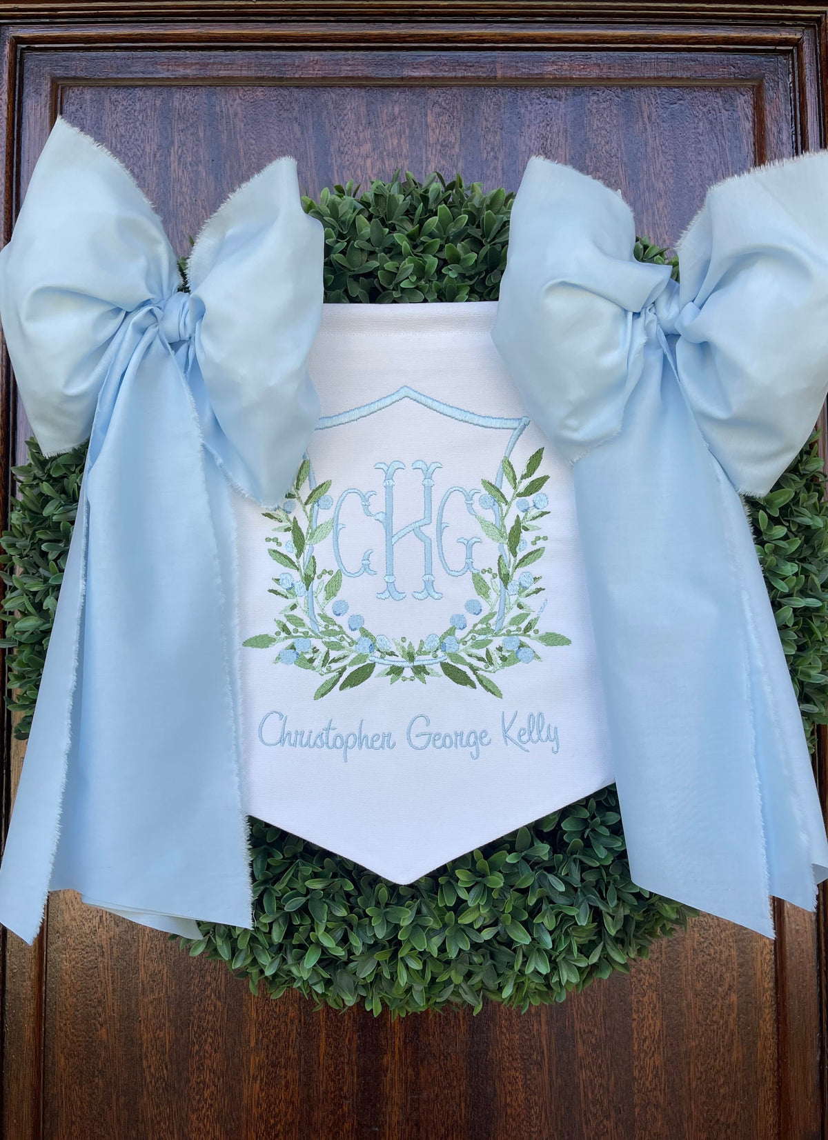 Baby Boy Banner with Berry Frame