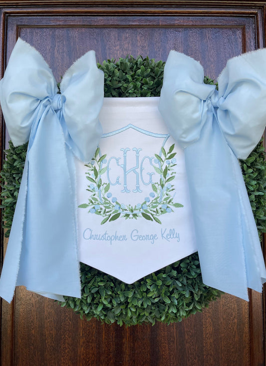 Baby Boy Banner with Berry Frame