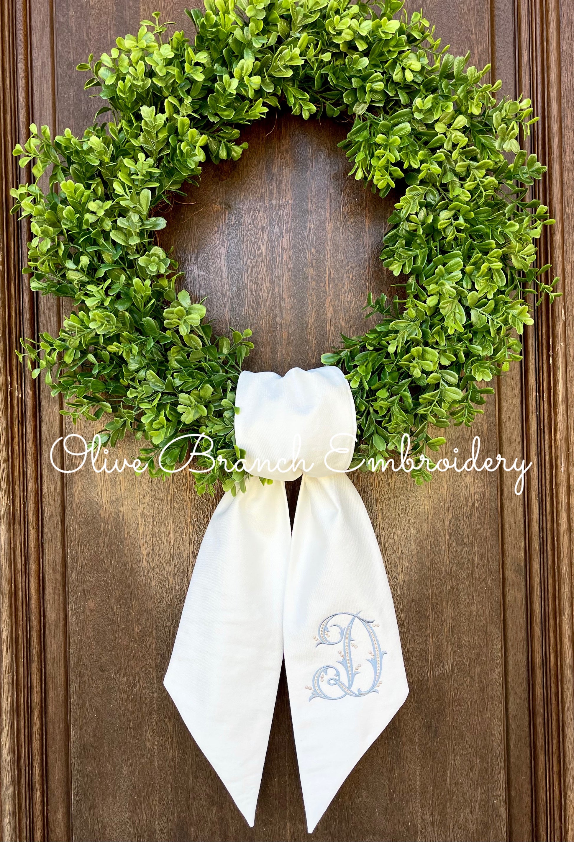 Wreath Sash With Monogram Wreath Bow Monogram Front Door 