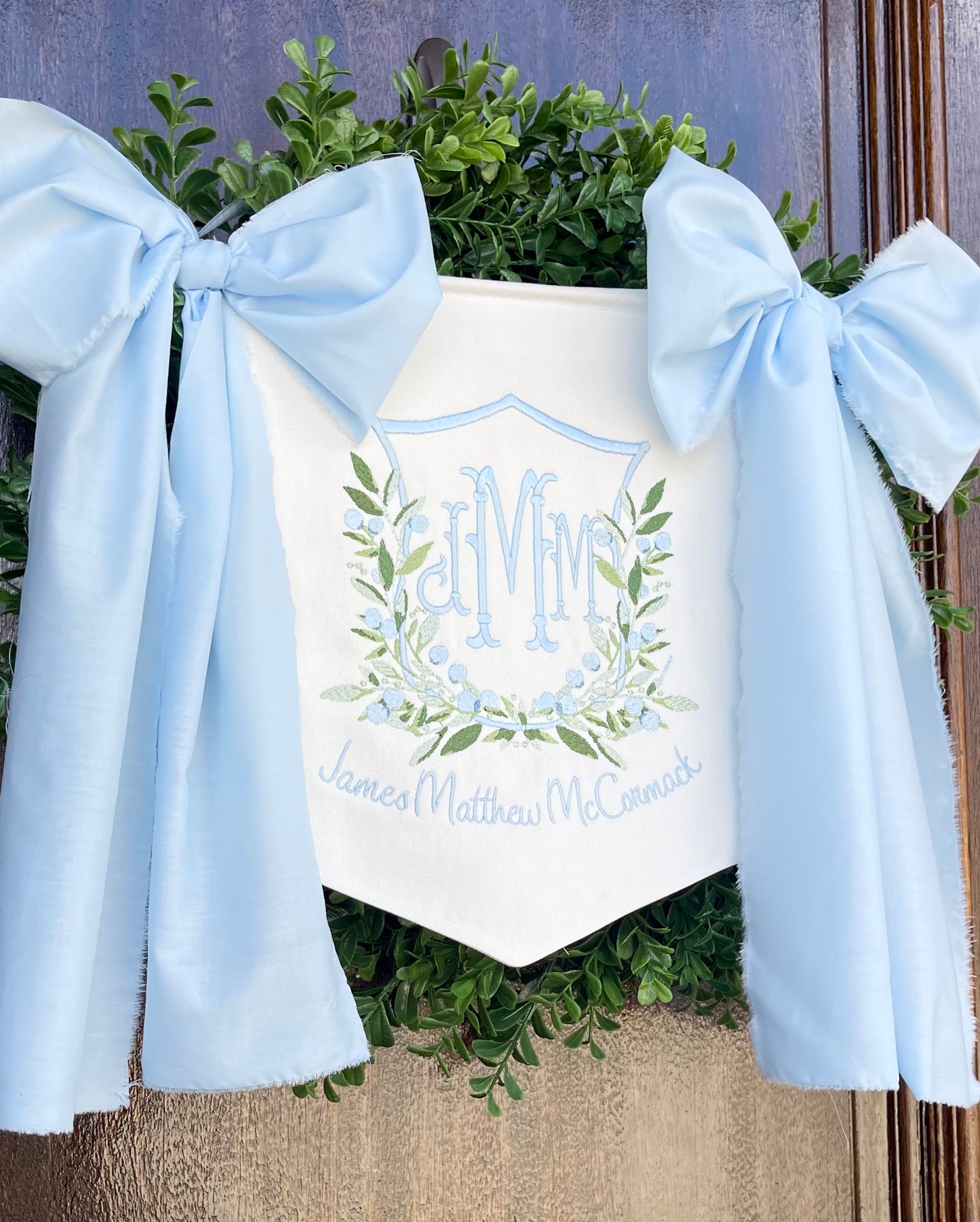 Baby Boy Banner with Berry Frame